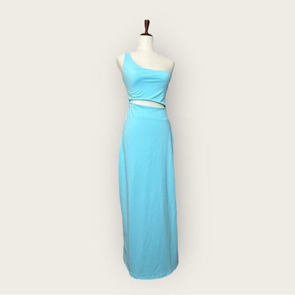 NWT | Susana Monaco | One Shoulder Cut Out Maxi Dress | Fresh Water | Medium - Picture 2 of 12